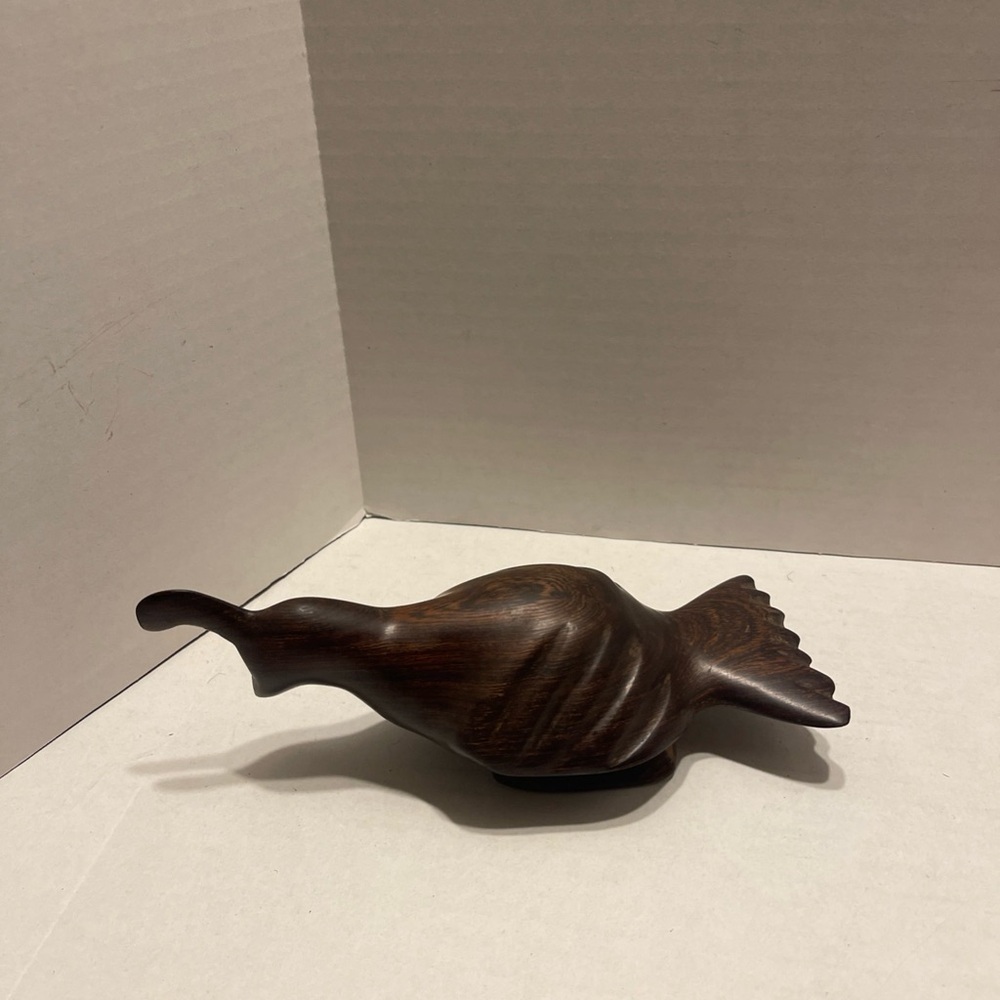 Elegant Wooden Bird Sculpture
